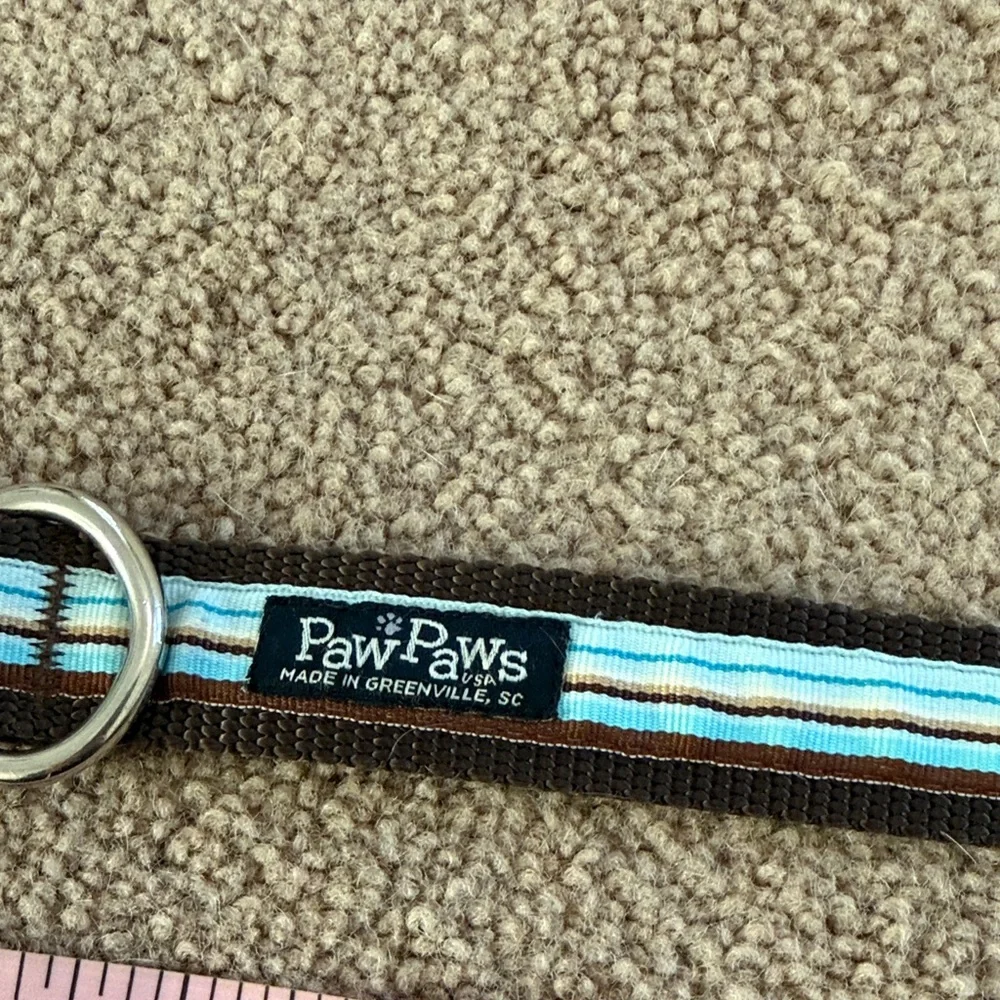 Brown & Light Blue Striped Small Dog Collar